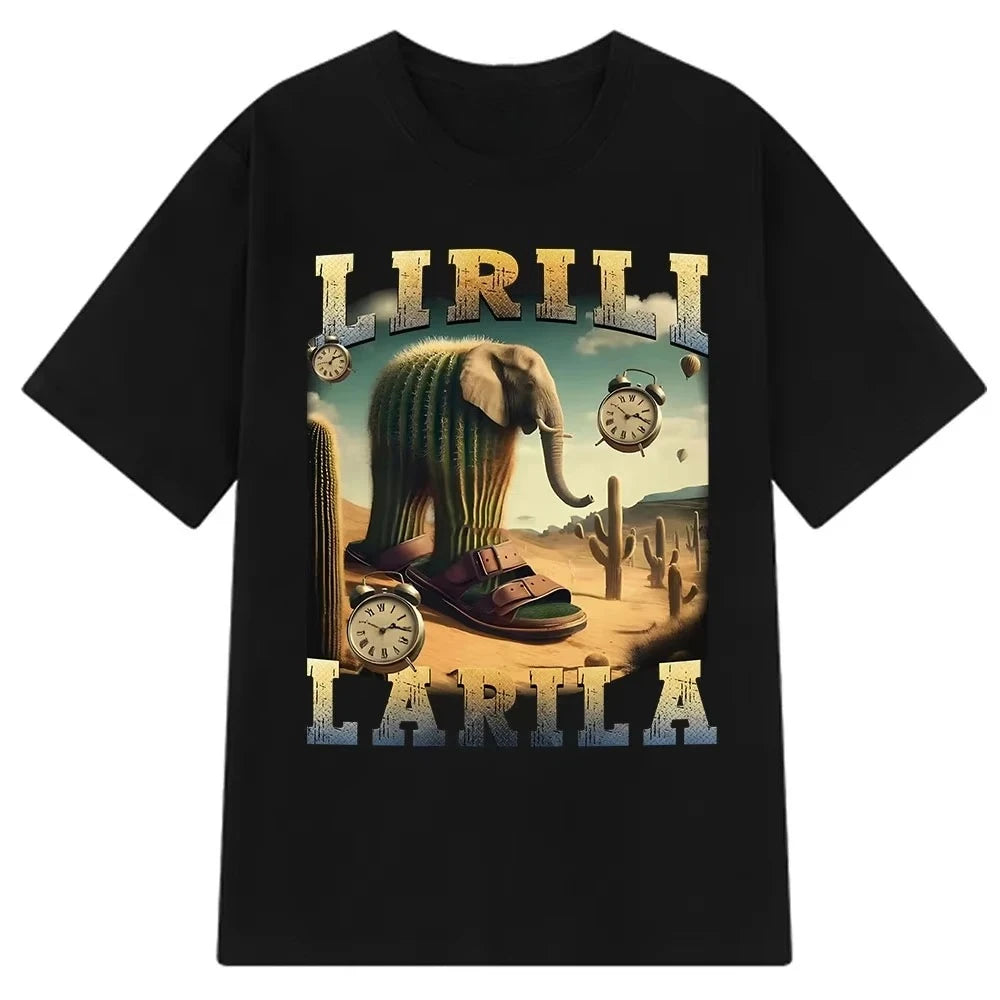 Tralalero Tralala x Tung Tung Sahur Meme T-Shirt β Funny Italian Brainrot Crocodilo Tee | Unisex Loose Fit Viral Internet Shirt