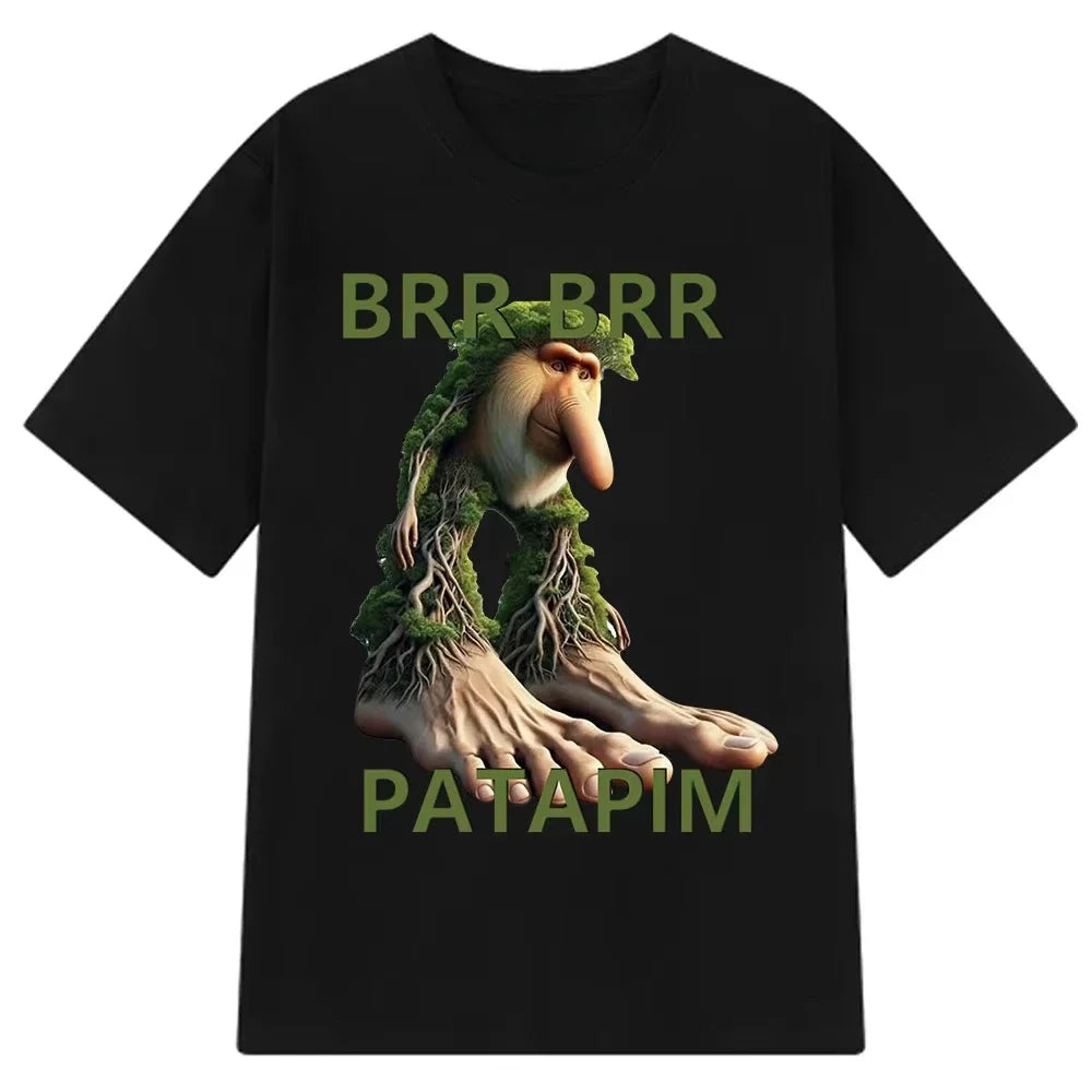 Tralalero Tralala x Tung Tung Sahur Meme T-Shirt β Funny Italian Brainrot Crocodilo Tee | Unisex Loose Fit Viral Internet Shirt
