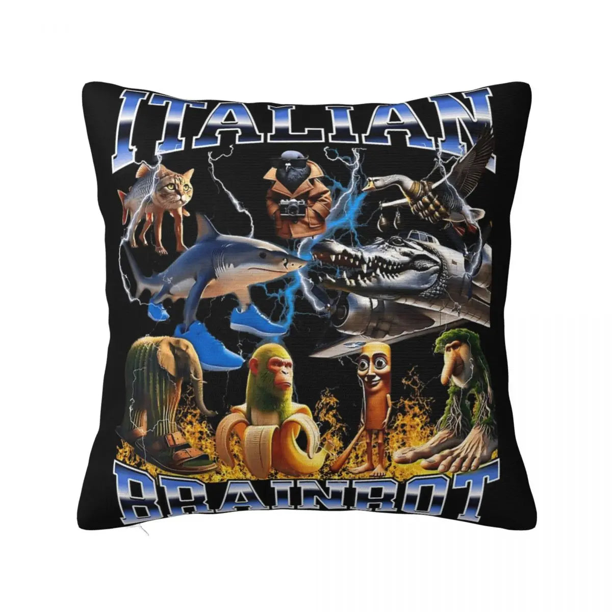 Brainrot Pillow Collection™ – Funny Meme Throw Pillowcases | Italian Chaoscore Cushion Covers