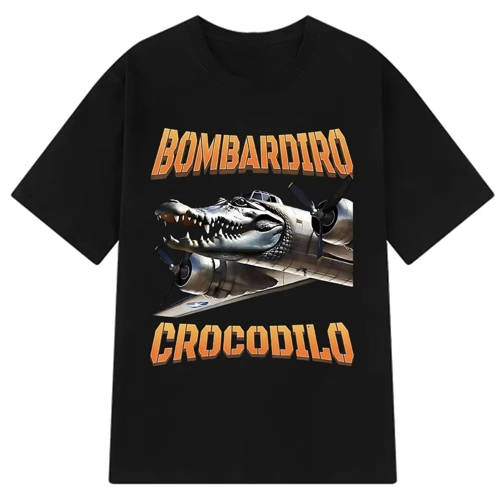 Tralalero Tralala x Tung Tung Sahur Meme T-Shirt β Funny Italian Brainrot Crocodilo Tee | Unisex Loose Fit Viral Internet Shirt