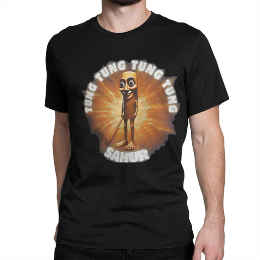 Tung Tung Tung Sahur Meme T-Shirt – Funny Italian Brainrot Tee | Unisex Cotton Short Sleeve Top for Men & Women