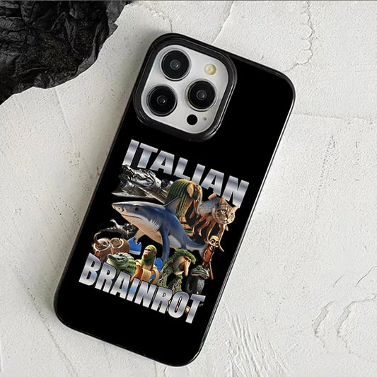 Tralalero Tralala Funny Shark Phone Case – Italian Brainrot Meme Cover for iPhone 11–16 Series | Soft Black Protective Case