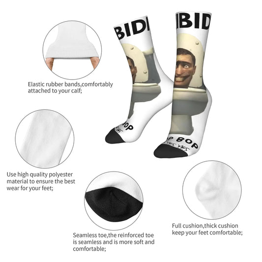 Skibidi Toilet Brainrot Meme Socks – Funny Cozy Socks for Men & Women | Super Soft Unisex Gift for Meme Fans
